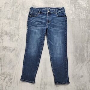 Maurices Jeans Womens 18W Blue High Rise Skinny Crop Stretch Denim Dark Wash